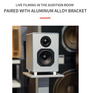 BRZHIFI <span class=keywords><strong>DS4</strong></span> maison tenir haut-parleur passif HiFi alliage d'aluminium ordinateur bureau maison tenir petit audio - Product Image 2