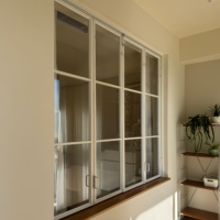Ventanas Plegables Verticales de Aleación de Aluminio con Vidrio Templado, Insonorizadas, Diseño Moderno, para Cocina y Baño