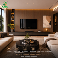 Panneaux muraux acoustiques en polyester, panneaux muraux absorbants le son renforcés, imitation bois pour la décoration de la chambre à coucher et du salon