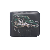 Dompet PU Cetak Kustom dengan Pola Kartun, Lapisan Kanvas, Desain Portabel untuk Pria dan Wanita