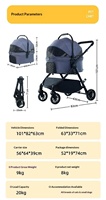 Poussette multi-animaux SZ en métal, légère, pliable et détachable, pour les sorties