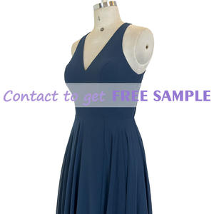 Robes de demoiselle d'honneur TEENYEE modernes et tendance en mousseline de soie avec fente latérale devant, col en V, bleu marine foncé, <span class=keywords><strong>robe</strong></span> de soirée élégante - Product Image 5