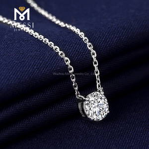 Collier rond brillant en or 18k et blanc, <span class=keywords><strong>prix</strong></span> d'usine, collier militaire, bijoux en or massif, 0.8 - Product Image 3