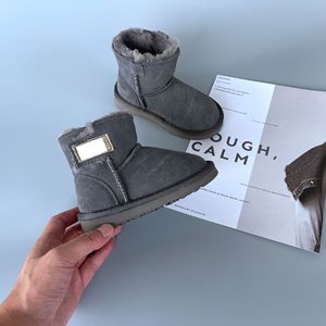 ¡Novedad de 2023! <span class=keywords><strong>Botas</strong></span> de nieve cálidas diarias informales elegantes para mamá y yo, botines cortos de piel de Cachemira de cuero de vaca GENUINO en el interior - Product Image 5