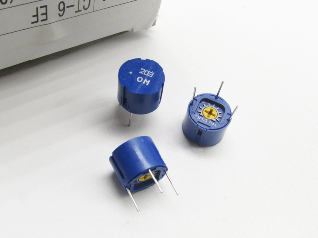 COPAL CT6EF201 CT-6 EF 200R CT6EF203 CT-6 EF 20K Bottom Adjustable Resistance Pin Circular Adjustable Potentiometer