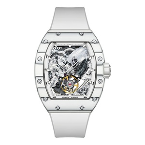 BG9002 Watch Men Carbon Fiber Men Skeleton Full <b>Automatic</b> Mechanical Watch Fashion Light Luxury Barrel <b>Wristwatch</b> - Product Image 1