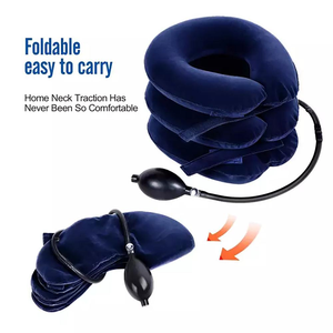 Almohada inflable <span class=keywords><strong>de</strong></span> franela completa para tracción cervical con control manual con cable ajustable para alivio instantáneo del <span class=keywords><strong>dolor</strong></span> crónico <span class=keywords><strong>de</strong></span> <span class=keywords><strong>cuello</strong></span> y hombros - Product Image 4