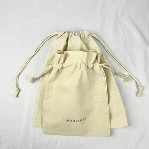 Wholesale <b>Personalized</b> Cotton Drawstring <b>Bag</b> White Cotton Drawstring Pouch With String and Custom Logo - Product Image 6