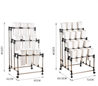Étagère en fer multicouche Support de fleurs mobile à roulettes écologique pour intérieur/extérieur Salon Présentoirs sur pied