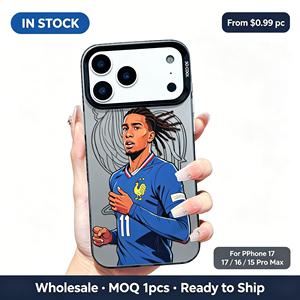 Custodia in TPU opaco con design Cartoon France <span class=keywords><strong>11</strong></span> Football Player, <span class=keywords><strong>Cover</strong></span> Premium Elegante Antiurto per <span class=keywords><strong>iPhone</strong></span> 17 16 15 14 13 <span class=keywords><strong>Pro</strong></span> Max - Product Image 1