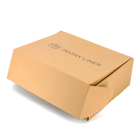 Boîte d'expédition en carton ondulé pliable écologique, logo personnalisé, boîte d'emballage pour chaussures en carton kraft brun, emballage plat