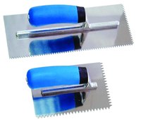 Outils professionnels pour carrelage, truelle à plâtrer crantée, poignée ergonomique souple, truelle à jointer en acier inoxydable, qualité industrielle
