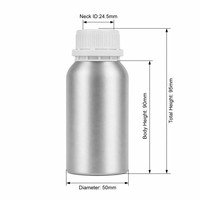 Bouteille en aluminium brillant de 100 ml avec bouchon blanc et bouchon intérieur inviolable pour cosmétiques et produits chimiques de laboratoire