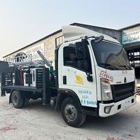 Foreuse de puits d'eau montée sur camion, diesel, haute efficacité, 300 m, avec pompe et moteur