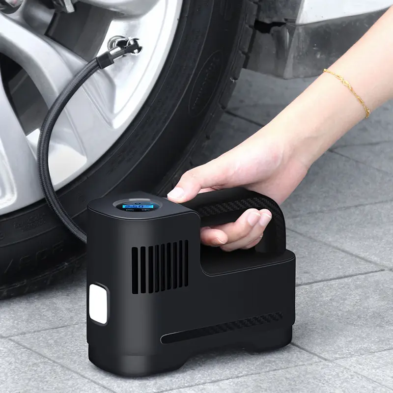 Gonfleur de pneus sans fil 12V Gonfleur de pneus automatique numérique Mini pompe à air sans fil portable Compresseur d'air pour voiture Gonfleur de pneus