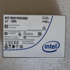7.68TB SSDPF2KX076T11Z D7-p5520 Pcie 4.0 X4 Tlc 2.5inch U.2 15mm No Opal Solid State <b>Drive</b> - Product Image 1