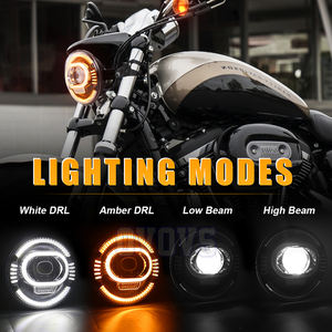 OVOVS-<span class=keywords><strong>Phare</strong></span> LED <span class=keywords><strong>rond</strong></span> de 7 pouces avec support pour moto Harley Honda Suzuki Yamaha <span class=keywords><strong>Kawasaki</strong></span> Cafe Racer Chopper Bobber - Product Image 2