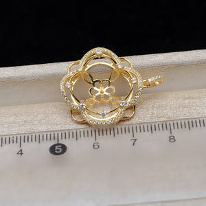 ฐานจี้เงินแท้ Wenchi S925 ลายหญ้าแห่งความโชคดี สำหรับ DIY ไข่มุก 14-15 มม. อุปกรณ์เสริม ตัวจับเปล่า กึ่งสำเร็จรูป รุ่นจีน 13976 โลหะผสม - Product Image 4