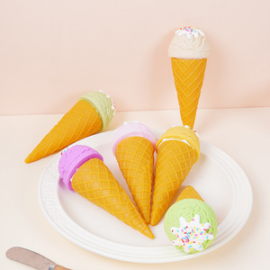 Modelo de bola de helado realista hecho a mano, accesorio para escaparate, juguete de cono de helado realista color macarrón - Product Image 3