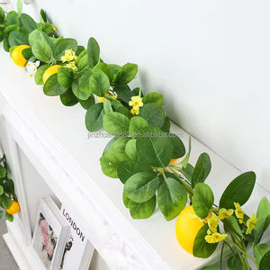 Guirnalda <span class=keywords><strong>de</strong></span> Limones Artificiales, Decoración <span class=keywords><strong>de</strong></span> Pared con Plantas Verdes Artificiales para Primavera, Hogar, Cocina, Puerta, Bodas y Mesa - Product Image 4
