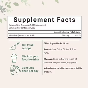 Poudre de vitamine C d'acide ascorbique de qualité alimentaire de qualité supérieure Supplément nutritif pour adultes Bouteilles fabriquées Tambours emballés sous vide - Product Image 4