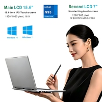 Factory OEM Dual Screen Laptop Brand New Ordinateur Portable 15.6" IPS 7" Touchscreen 32GB RAM Windows 11 Business Notebook PC