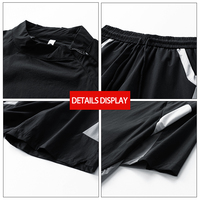 Ensemble de shorts à manches courtes pour homme, logo personnalisé, été, ultra léger, performance, nylon, spandex, séchage rapide, 180 GSM, ensemble de sport décontracté