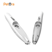 Tondeuse à poils pour animaux Petora New avec lumière intégrée et fonction de ramassage des poils des pattes de chat, rechargeable