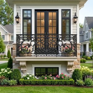 Rampe décorative en fer forgé et acier inoxydable, balustrade de balcon, garde-corps ornemental pour villa, hôtel, bâtiment - Product Image 1