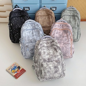 Nueva mochila escolar estilo coreano de gran capacidad con estampado de cielo estrellado degradado, ligera, informal, para viajes y desplazamientos. - Product Image 3