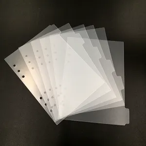 High quality forest clear PP plastic transparent 6 holes ring binder a5 notebook dividers planner tabs