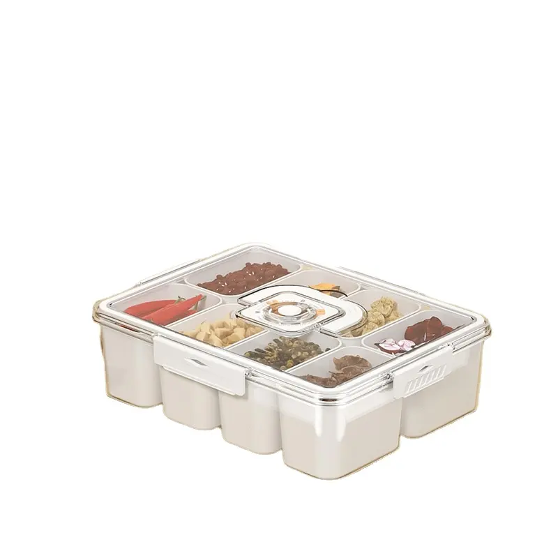 Bandeja de servicio dividida con tapa, caja de aperitivos portátil, organizador de platos, contenedor de charcutería, bandeja para verduras