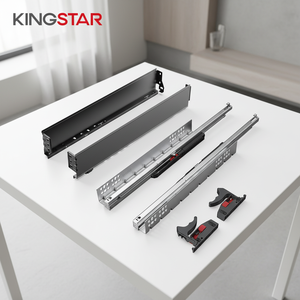 Système de tiroirs à fermeture douce KINGSTAR DIY H80 1,5 mm Q235 en métal, boîte à tiroirs fine, anti-traces de doigts, facile à installer - Product Image 1