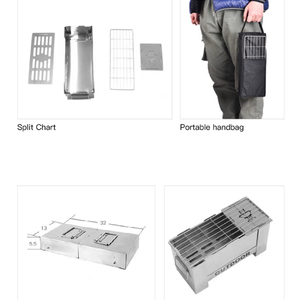 Parrilla de barbacoa plegable para exteriores Parrillas de barbacoa portátiles de carbón de acero inoxidable - Product Image 3