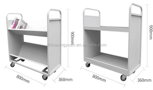 <span class=keywords><strong>Chariot</strong></span> à <span class=keywords><strong>livres</strong></span> mobile en acier à 3 niveaux pour bibliothèque, prix d'usine Xingyuan - Product Image 3