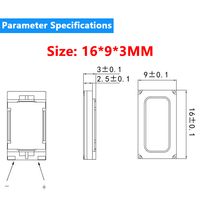 Haut-parleur dynamique micro YUENENG YN1609-08005 16*9mm 8Ohm 0.5W 91DB, composants acoustiques fins en aluminium et papier, vente directe usine