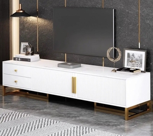 Meuble <span class=keywords><strong>TV</strong></span> mural contemporain en bois et métal, personnalisable, pour salon, avec rangement, fabriqué par le fabricant - Product Image 1