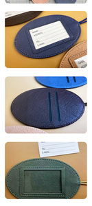 Wholesale Cheap Custom Logo PU Leather White Luggage Tags Travel <b>Accessories</b> <b>Suitcase</b> Tag - Product Image 5