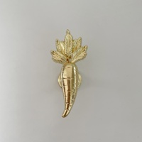 Poignées et boutons de meubles en alliage de zinc, en forme de carotte et de radis, plaqués or, pour cuisine, commode, armoire