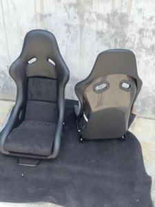 Siège baquet RECARO Pole en cuir noir et velours, style compétition automobile avec rails de glissière pour Subaru - Product Image 3