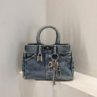 Sacs Rétro en Jean avec Fermoir pour Femmes, Sacs à Main d'Épaule Tendance Personnalisés, Cabas Sacs à Main pour Femmes