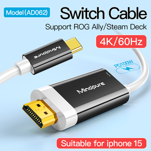 Cable <span class=keywords><strong>Convertidor</strong></span> Mindpure Tipo-C a [Insert Type Here], 4K 60Hz, Conectores Chapados en Oro, Revestimiento de PVC, para Conectar Teléfono a TV/Monitor - Product Image 4