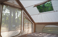 Tente de glamping portable avec toit ouvrant à double porte de 6,3 mètres carrés, en Oxford PVC, protection UV, imperméable, avec tente extérieure