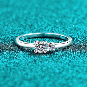 Anillo de <span class=keywords><strong>Plata</strong></span> Pura S925 con Moissanita, Anillo Exquisito, Simple y Compacto, Venta al por Mayor de Regalos de Joyería de Boda para Mujer - Product Image 1