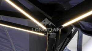 Auvent de voiture XL 270 degrés à double poteau, semi-éclairé par LED, en Oxford 600D et PVC 1000G, avec pied réglable en forme de pignon de prune, 2M 2.5M, 8 couleurs, OEM, imperméable - Product Image 6