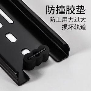 Siêu ngắn 4 \ "5 \" 6 \ "8 \" Ba phần trượt đường ray im lặng bóng hướng dẫn ngăn kéo theo dõi với giảm xóc phục hồi bên gắn kết - Product Image 3