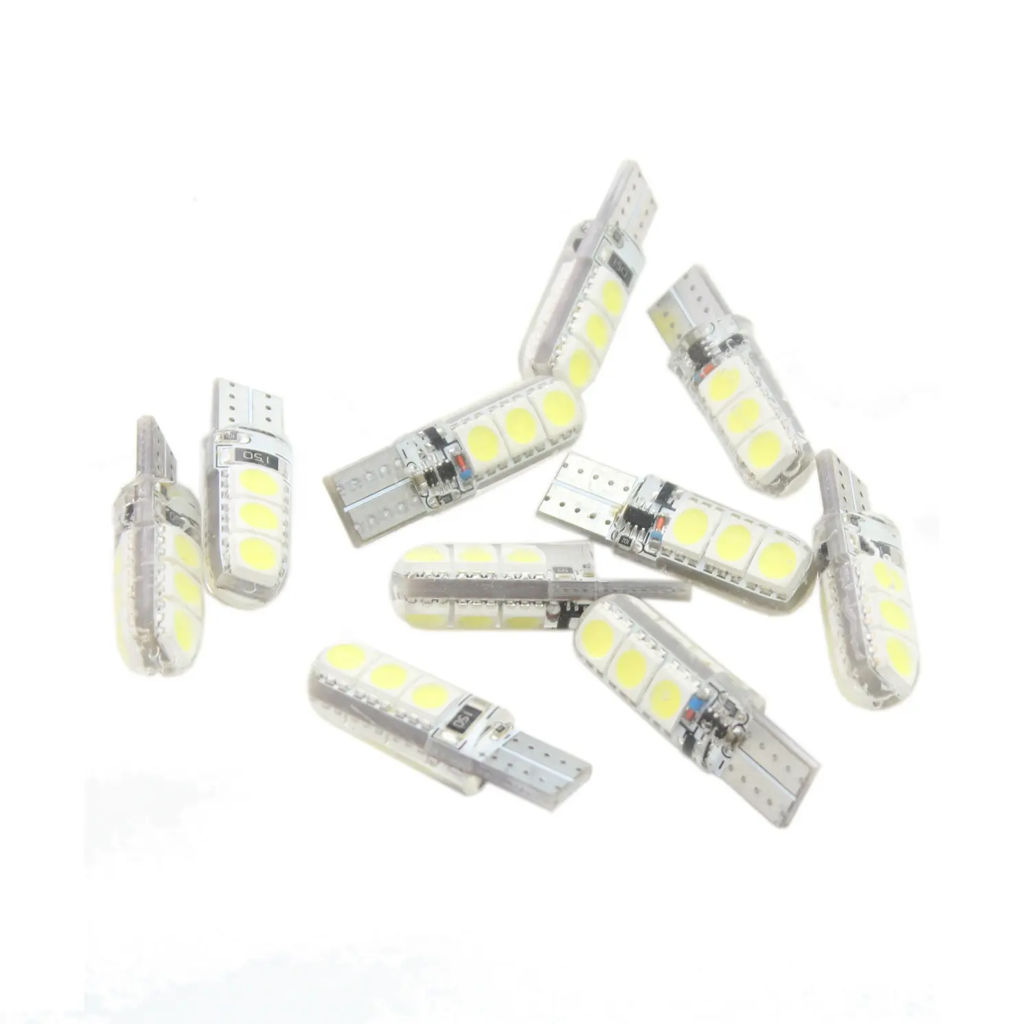 High quality Factory Wholesales T10 CANBUS LED Bulb T10 6SMD50050 White Rear Brake Stop Light tail bulb for vehicles