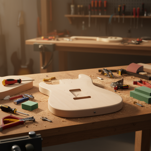 Kit de guitare électrique à 6 cordes pour gaucher, style St, corps en acajou, manche en érable, finition brillante, instrument de musique à monter soi-même pour débutants - Product Image 2