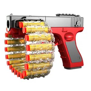 탄약 소년 장난감 총 권총 시뮬레이션 모델 건에 대한 글록 핸드 자체 통합 전기 탠덤 헤어 소프트 총알 총 체인