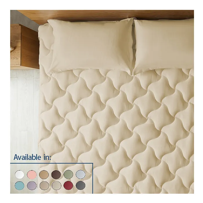 Solid Color Quilted Mattress Cover King Queen Anti-mite Mattress Protector Cover Soft Bed Cover